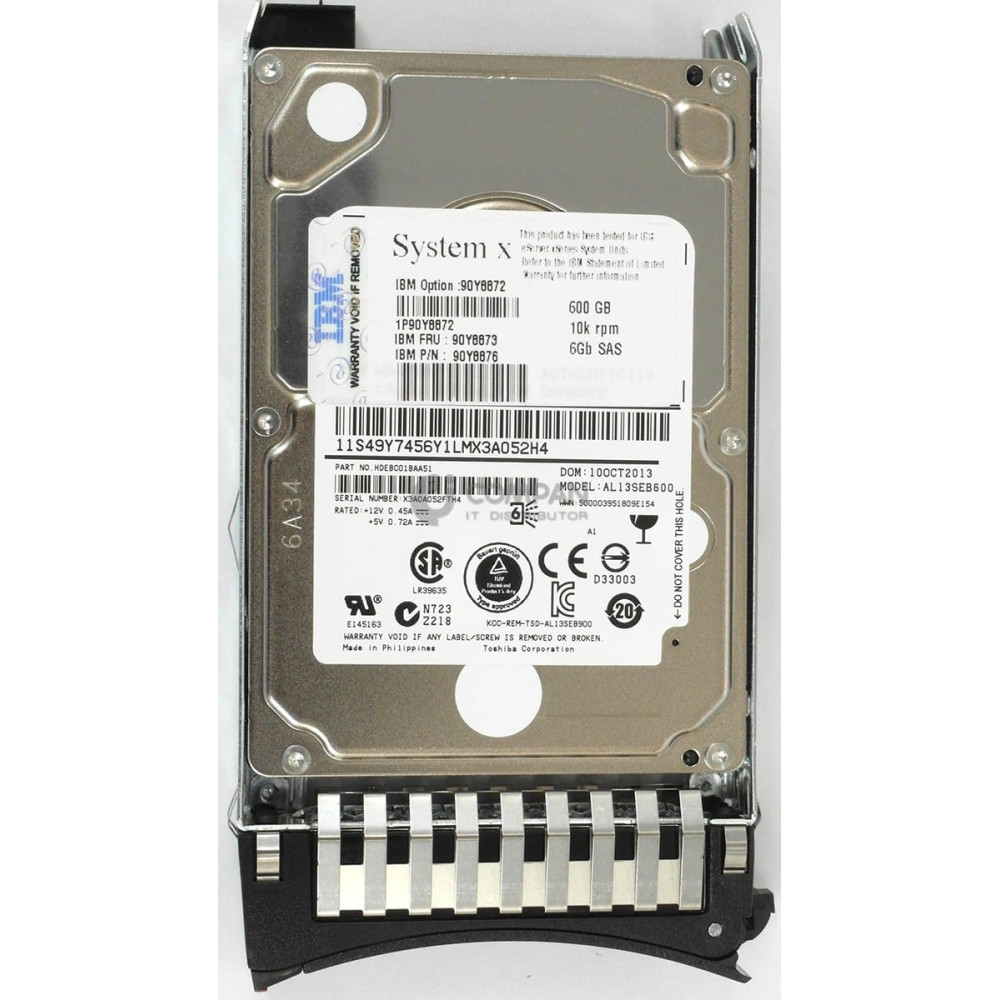 90Y8873 IBM HDD 600GB 10K SAS 6G 2.5" SFF HOT-SWAP